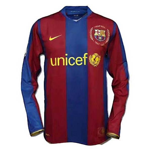 Camiseta Barcelona 1ª ML Retro 2007 2008 Azul Rojo